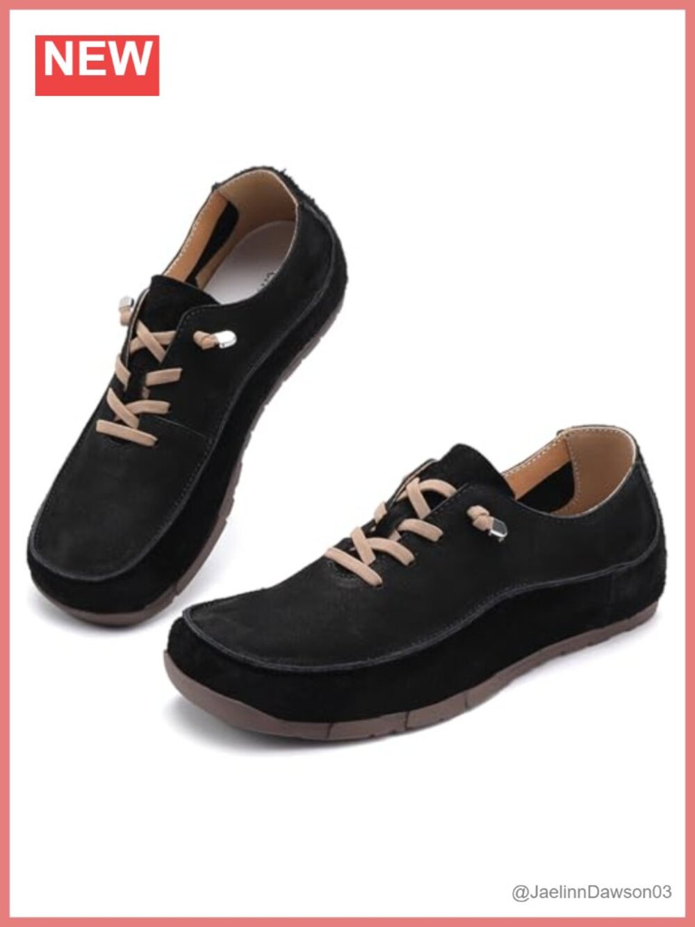 Women Suede Oxfords Lace Up Barefoot Flats Wide Toe Box Retro Hand-Stitched